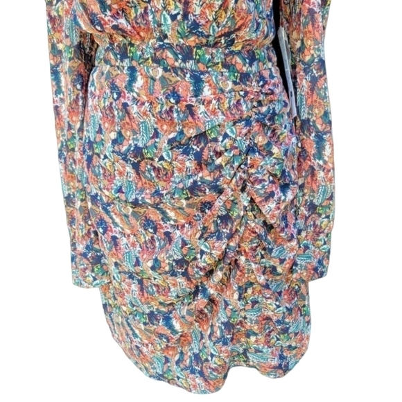AQUA Abstract Feather V-neck Multi-Color Dress Women's. Size Medium. NWT $128. - Picture 5 of 7